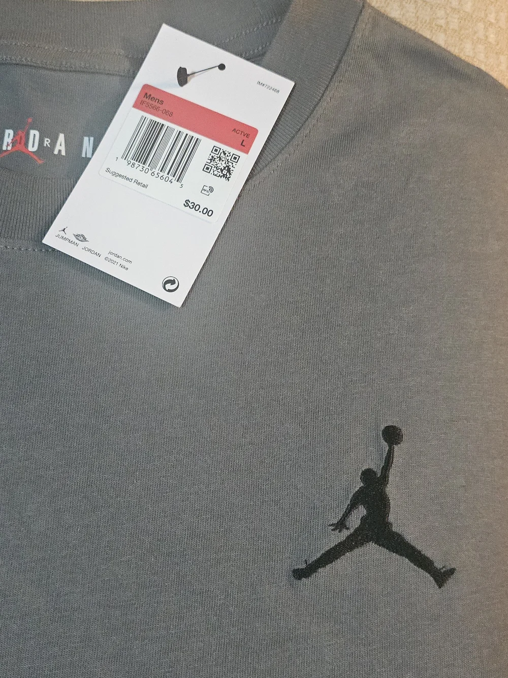 Jordan Men's Gray Short-Sleeve Crew Tee